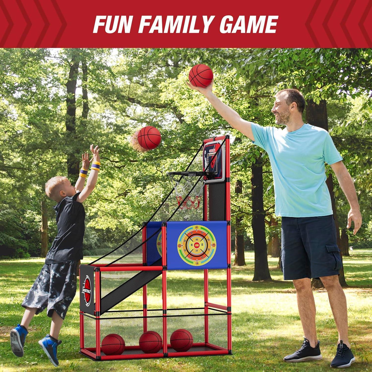 Adjustable Height Indoor Outdoor Basketball Arcade Game Set