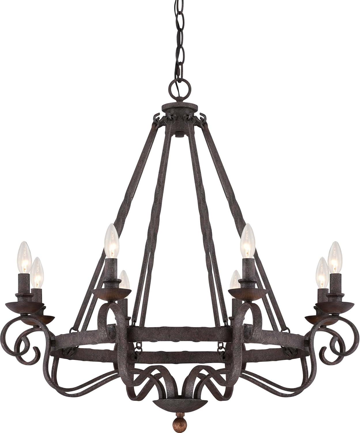 Quoizel Lighting Noble 8 - Light Chandelier in  Rustic Black