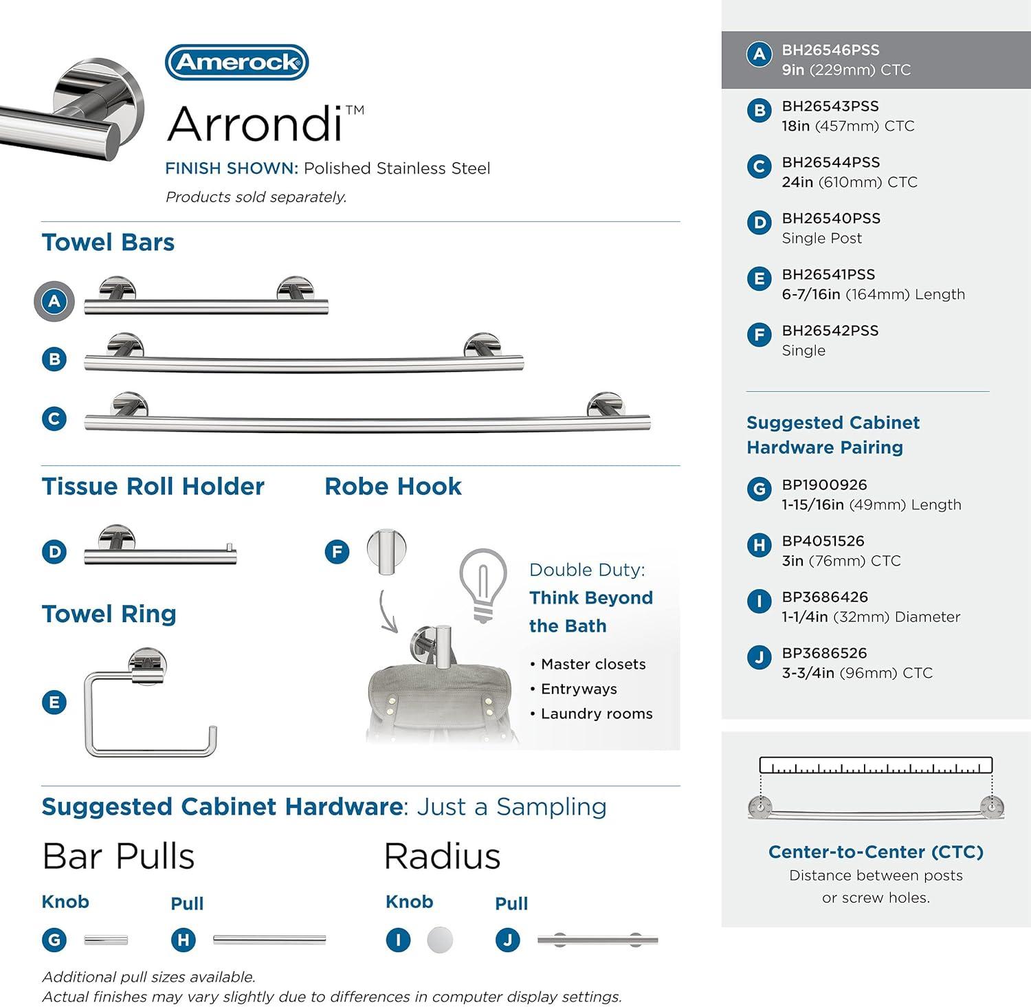 Amerock Arrondi Wall Mounted Towel Bar