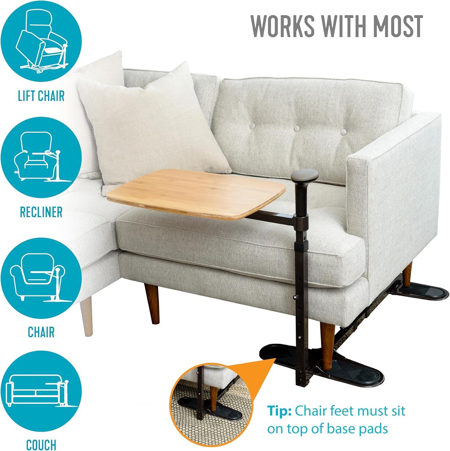 Stander Omni Tray, Adjustable Swivel TV Table with Stand Assist Handle