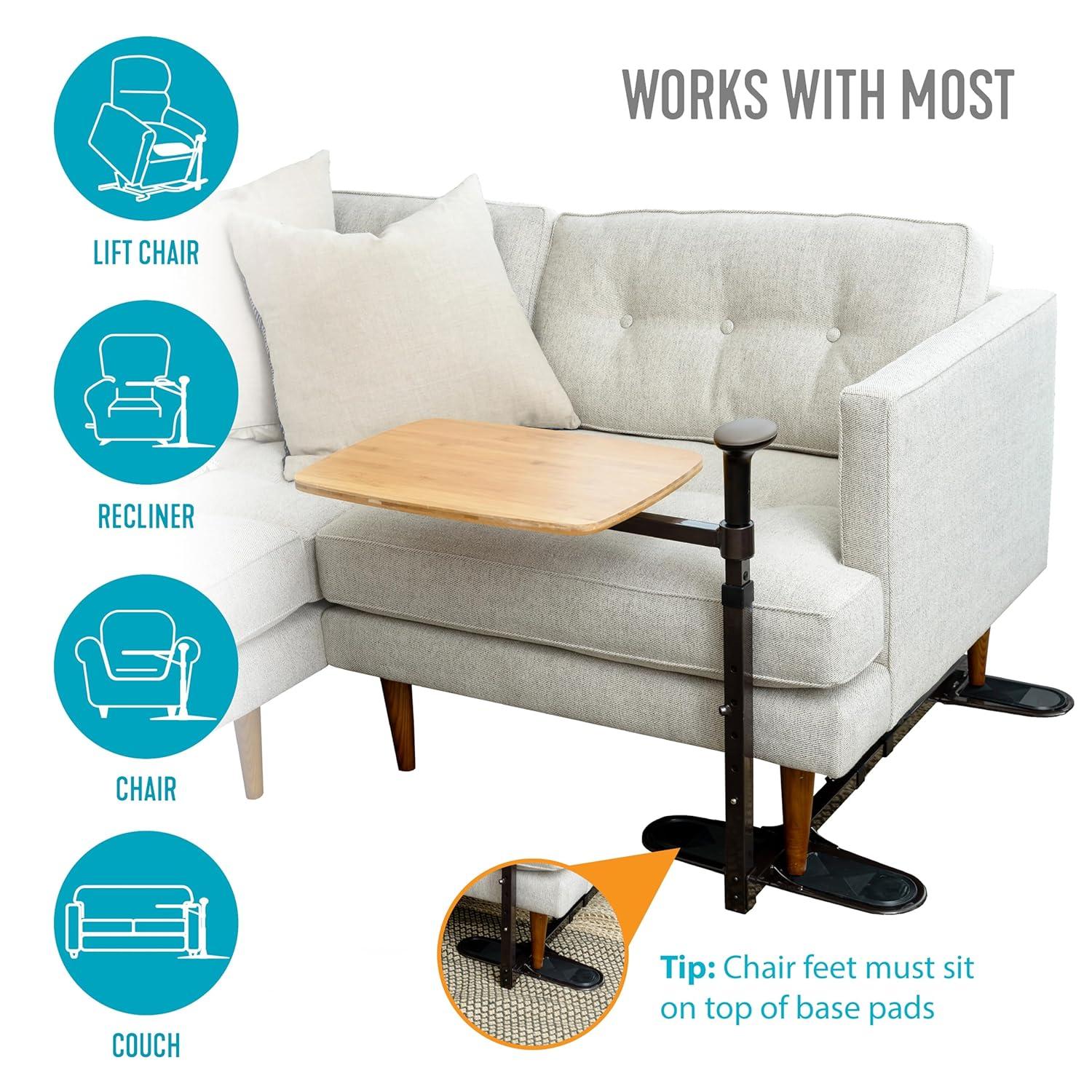 Stander Omni Tray, Adjustable Swivel TV Table with Stand Assist Handle