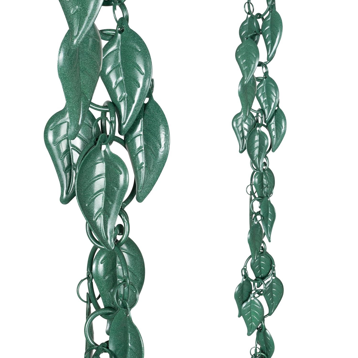 Aluminum Cascading Leaves Rain Chain Replacement Downspout for Gutters