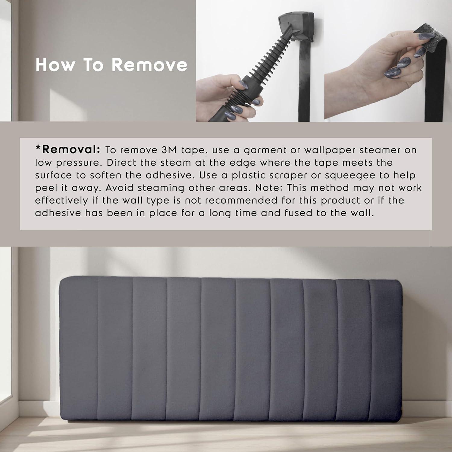 Upholstered Queen Headboard - Easy Assemble Wall Mounted Headboard with 3D Soundproof Wall Panels for Queen Size Bed - Gray