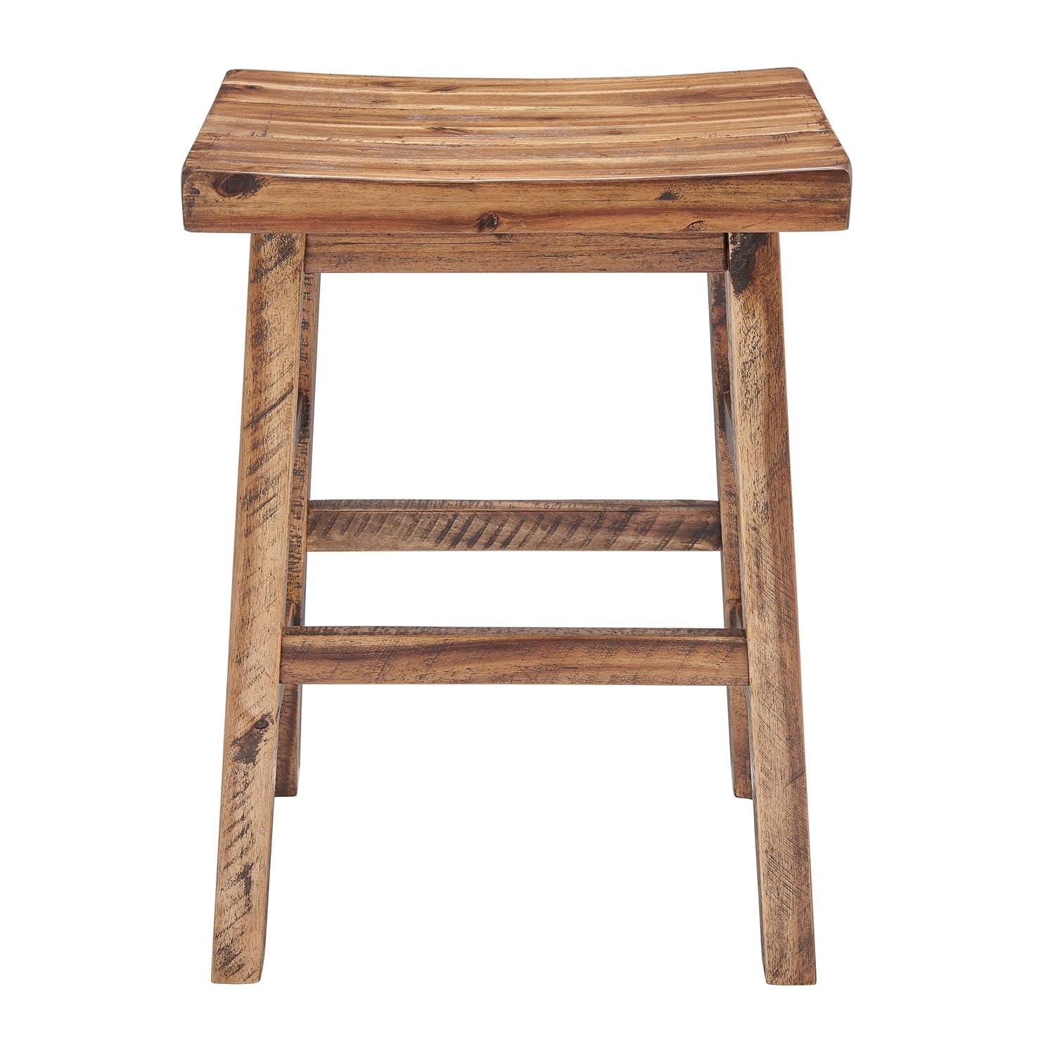 26" Durango Industrial Wood Counter Height Barstool Dark Brown - Alaterre Furniture