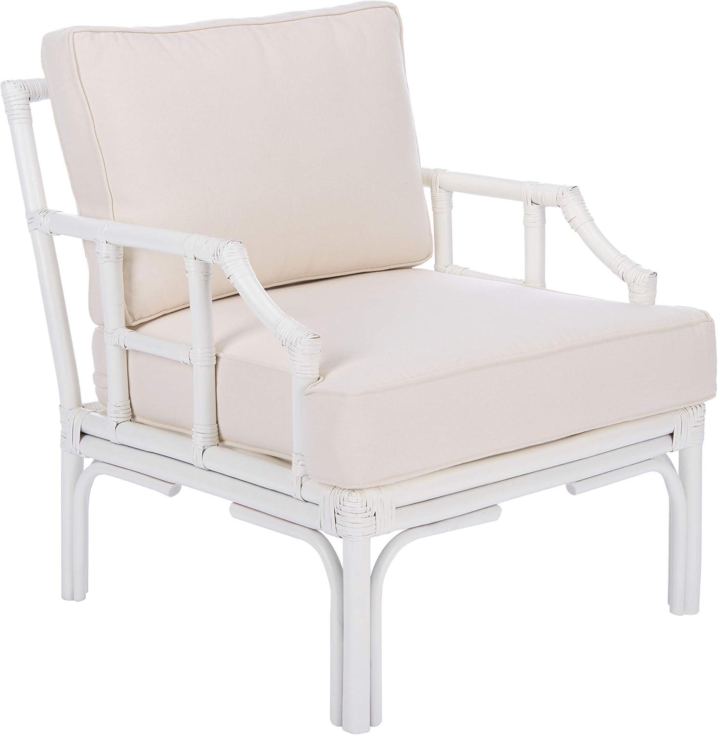 Kazumi Accent Chair W/ Cushion - White/White - Safavieh