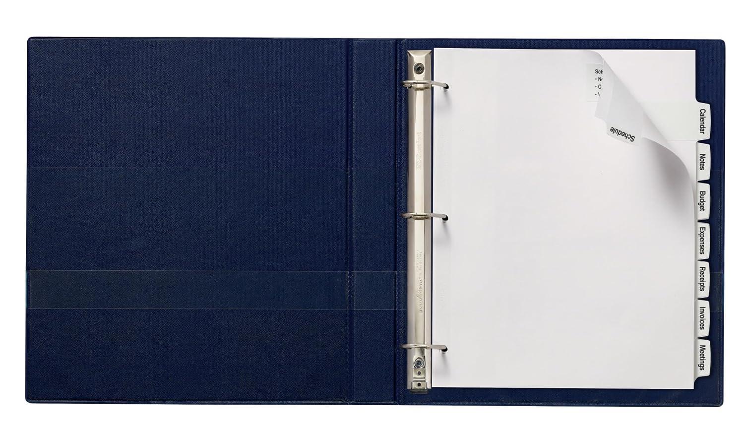 Avery Easy Peel Lrg Tab Dividers 8-Tab 4/PK White 14439