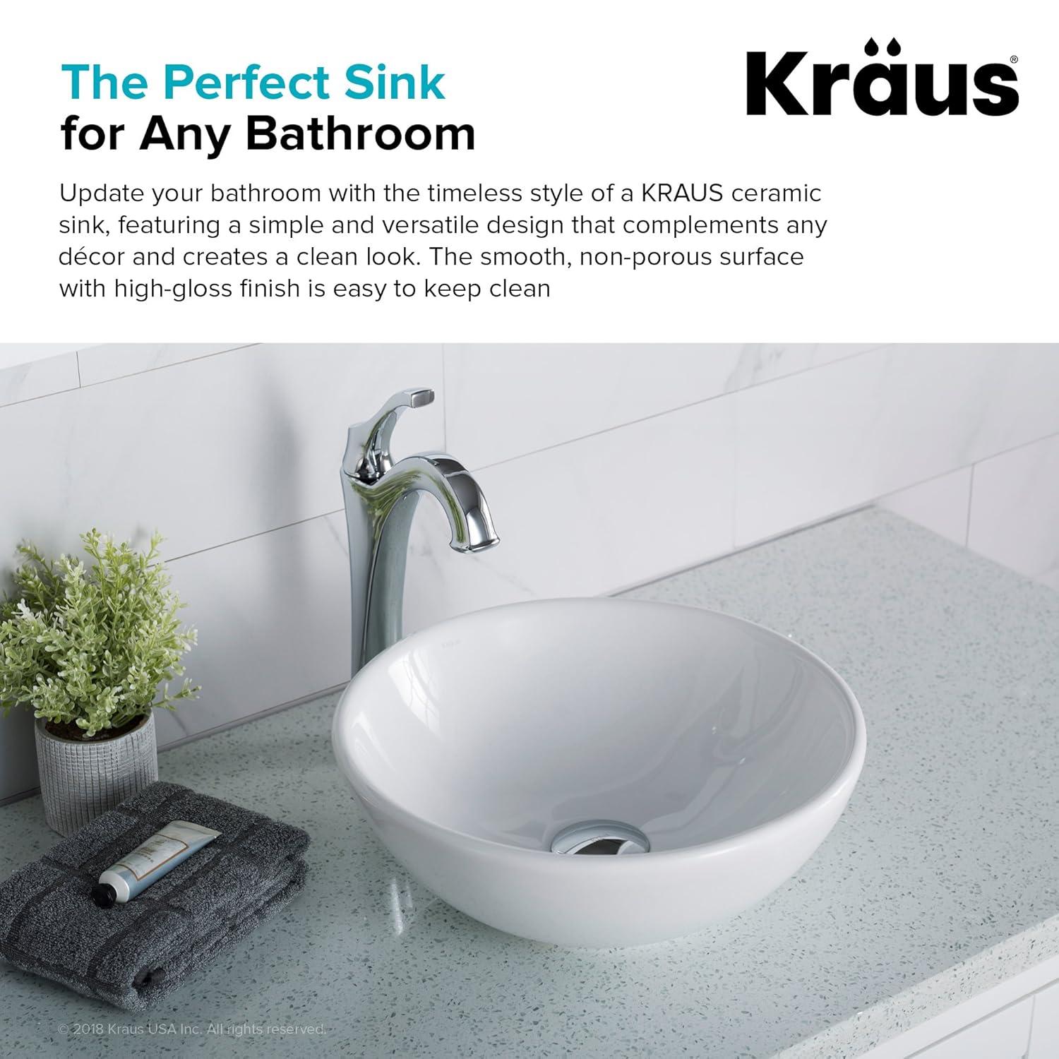 KRAUS Elavo™ Thin Ceramics Vessel Bathroom Sink
