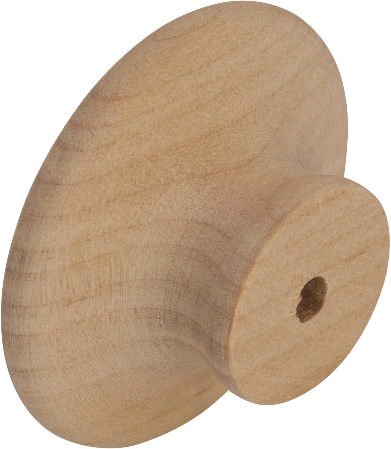 Unfinished Wood 2-Inch Traditional Cabinet Knob