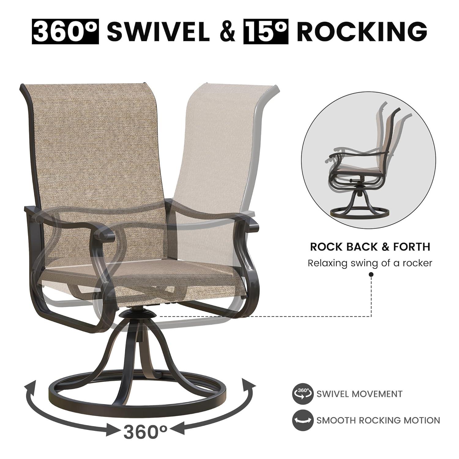 Joclynn Swivel Patio Dining Armchair