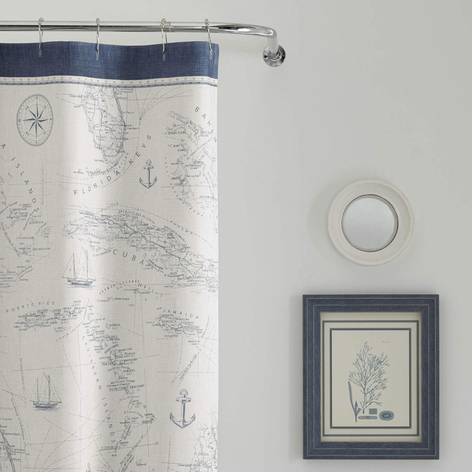 Caribbean Sea 100% Cotton Single Shower Curtain