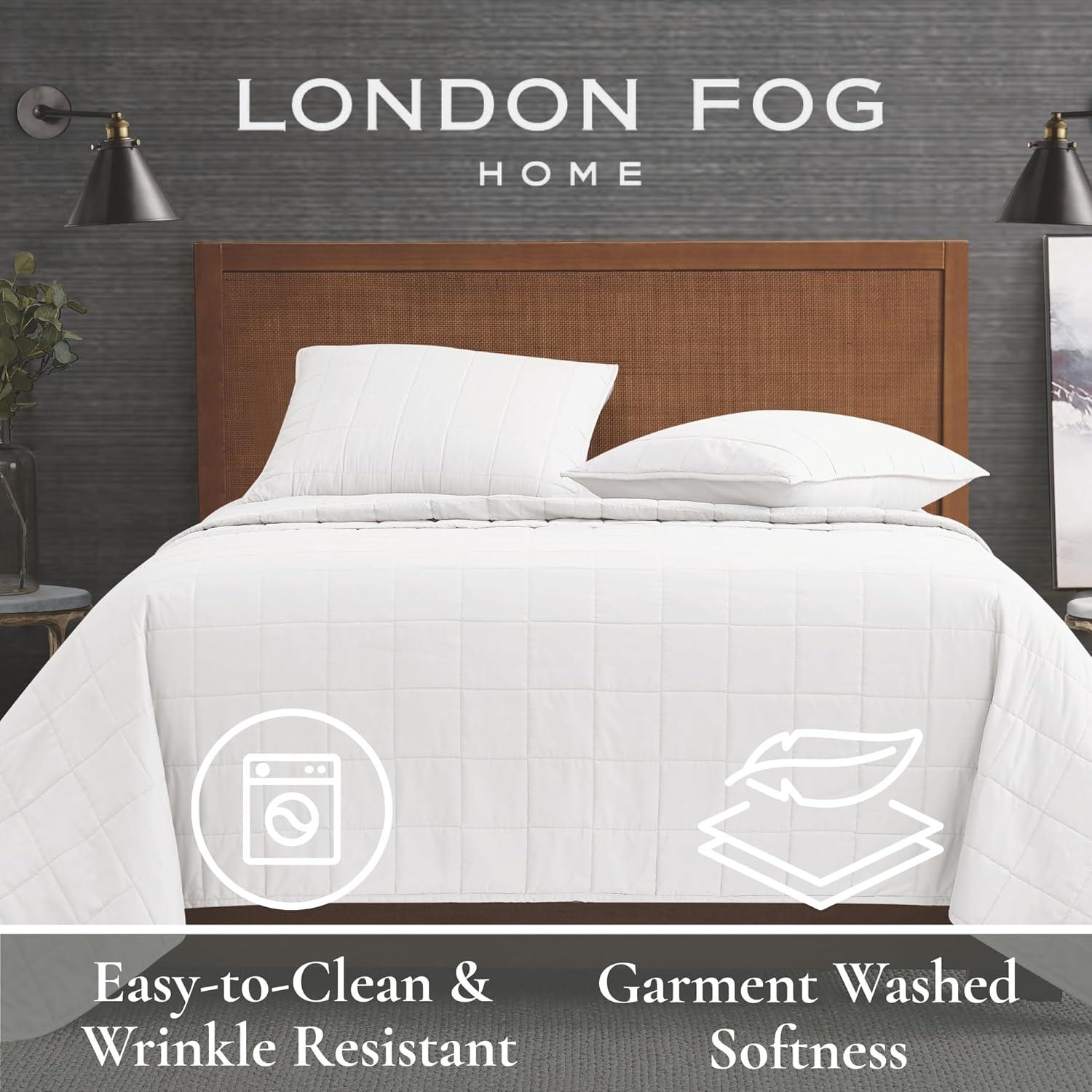 London Fog London Fog Garment Wash Solid Quilt Set