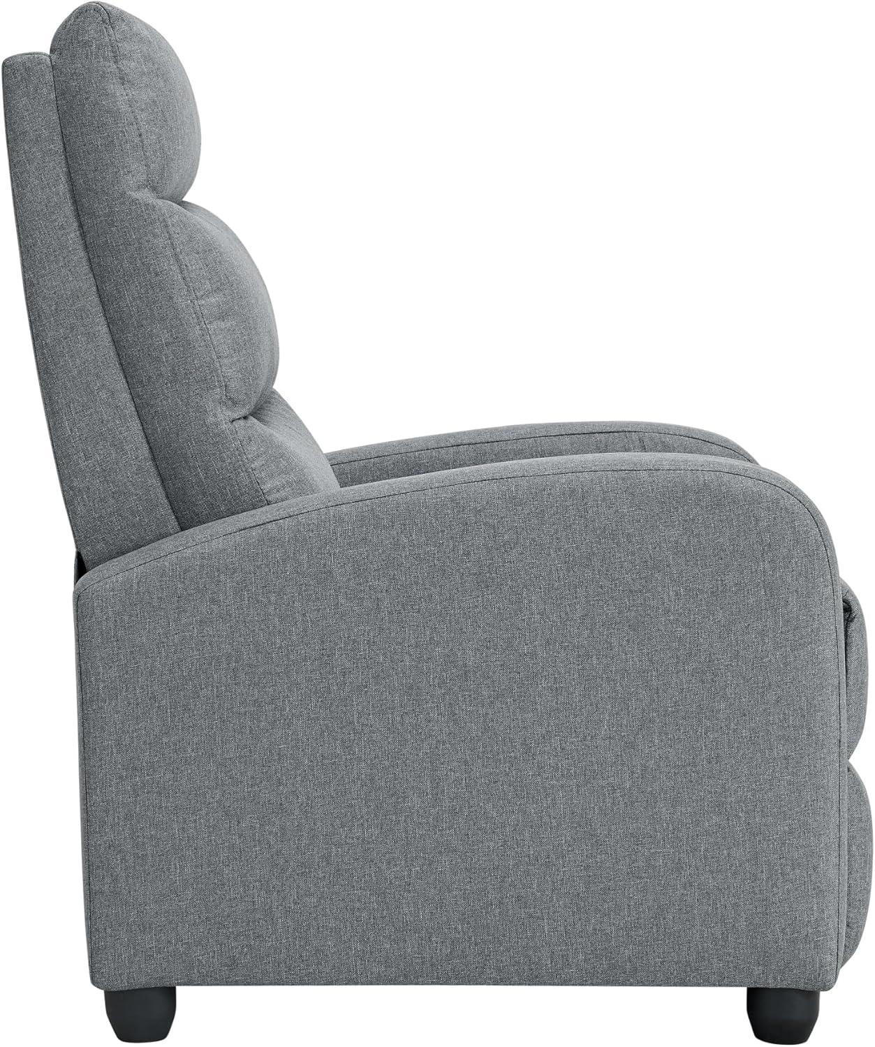 Recliner Chair for Adults Push Back Armchair Home Theater Seating with Lumbar Support Single Sofa for Living Room,Grey(Fabric)