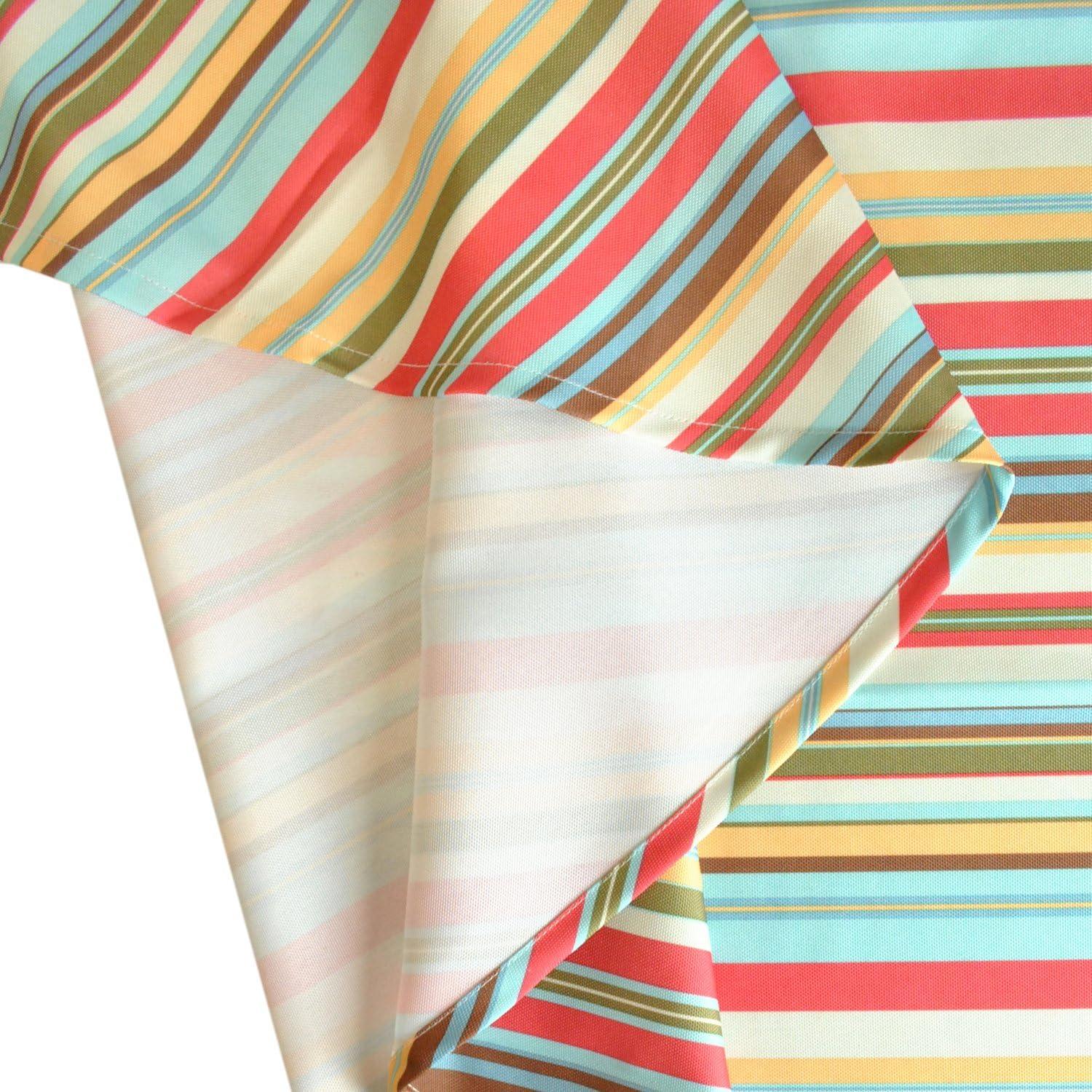 84"x60" Summer Stripe Outdoor Tablecloth - Design Imports: Spill Proof, Machine Washable, Ideal for Picnics & BBQs