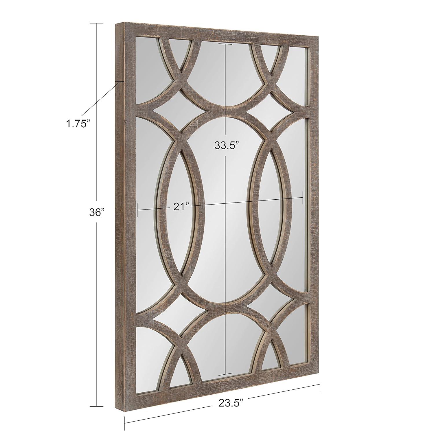 Kate and Laurel Tolland Wood Panel Wall Mirror, 24x36, Rustic Brown