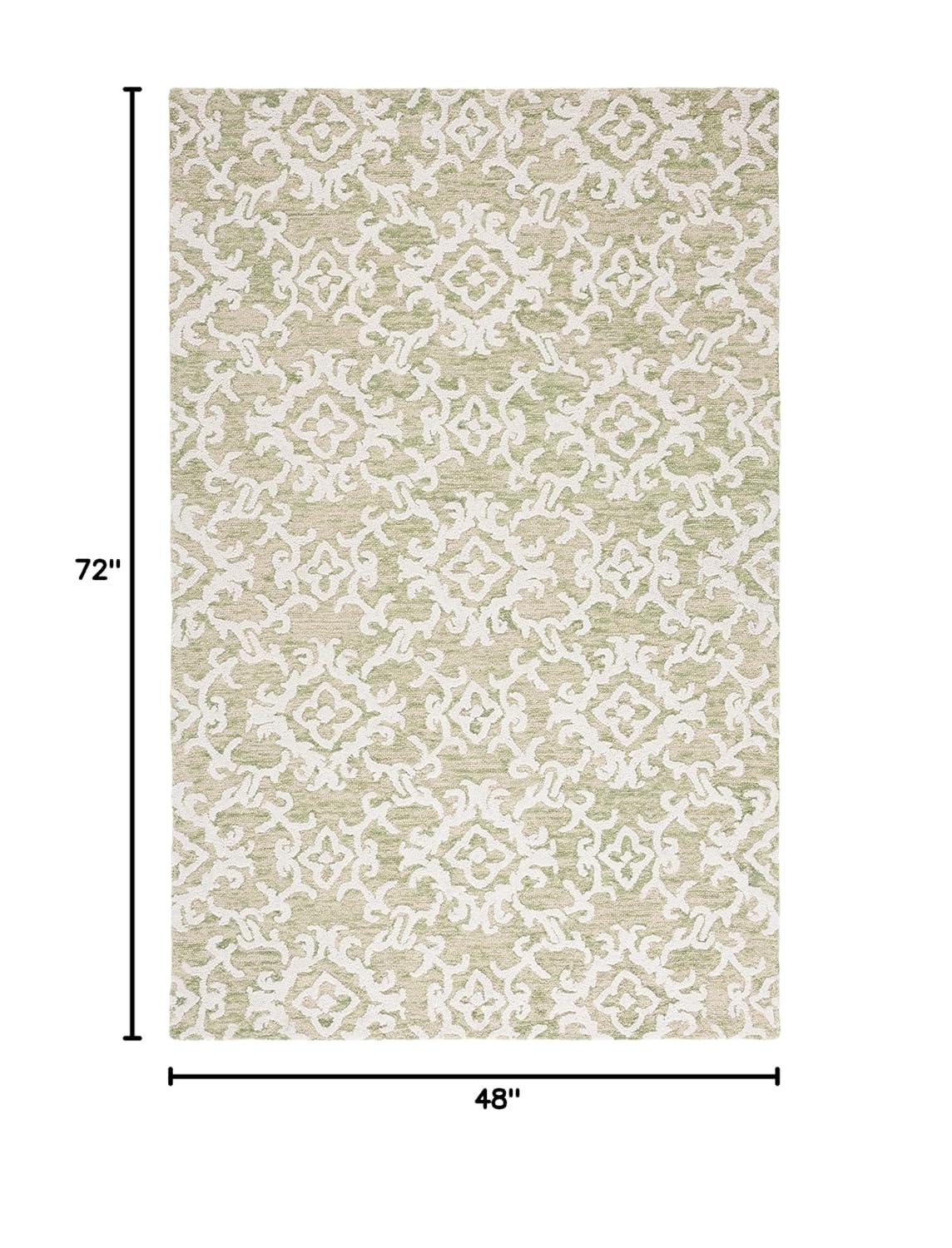 Blossom BLM104 Hand Tufted Area Rug - Light Green/Ivory - 4'x6' - Safavieh.