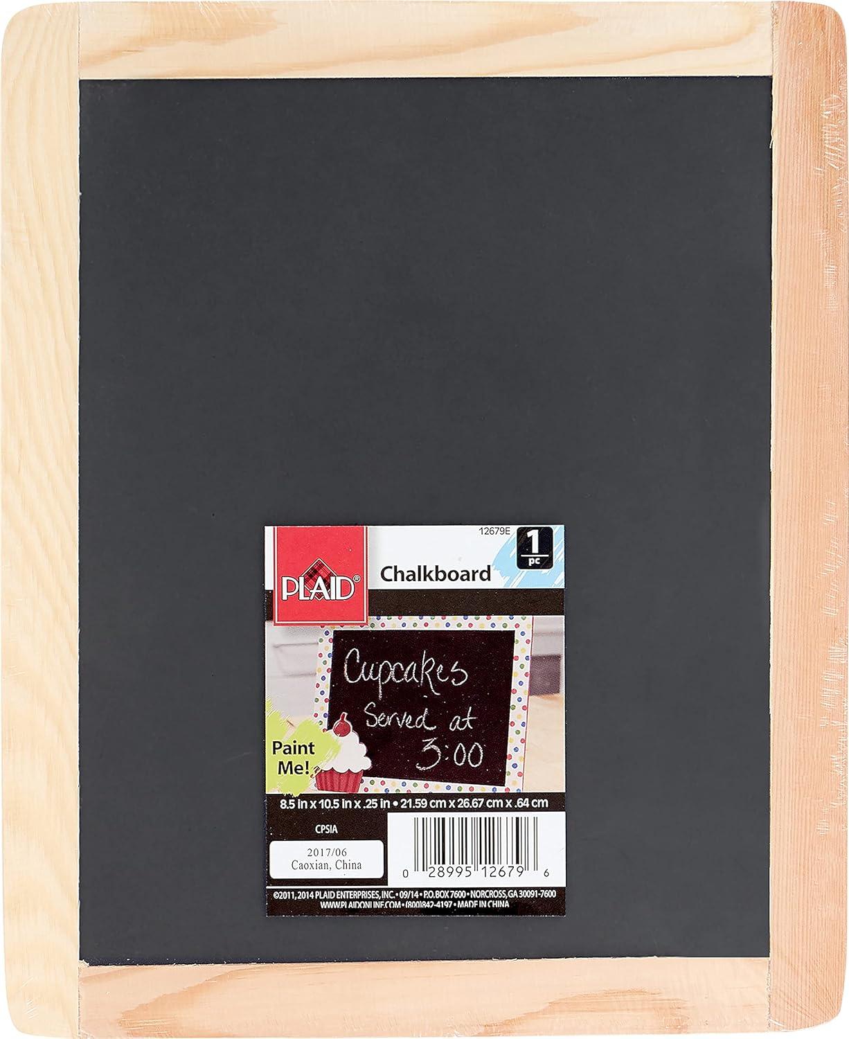 Plaid Unpainted Wood Frame, Chalkboard Frame, 1 Piece, 8.5" x 10.5"