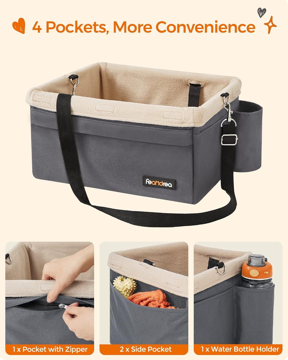 Small Gray and Beige Soft Sided Dog Carrier