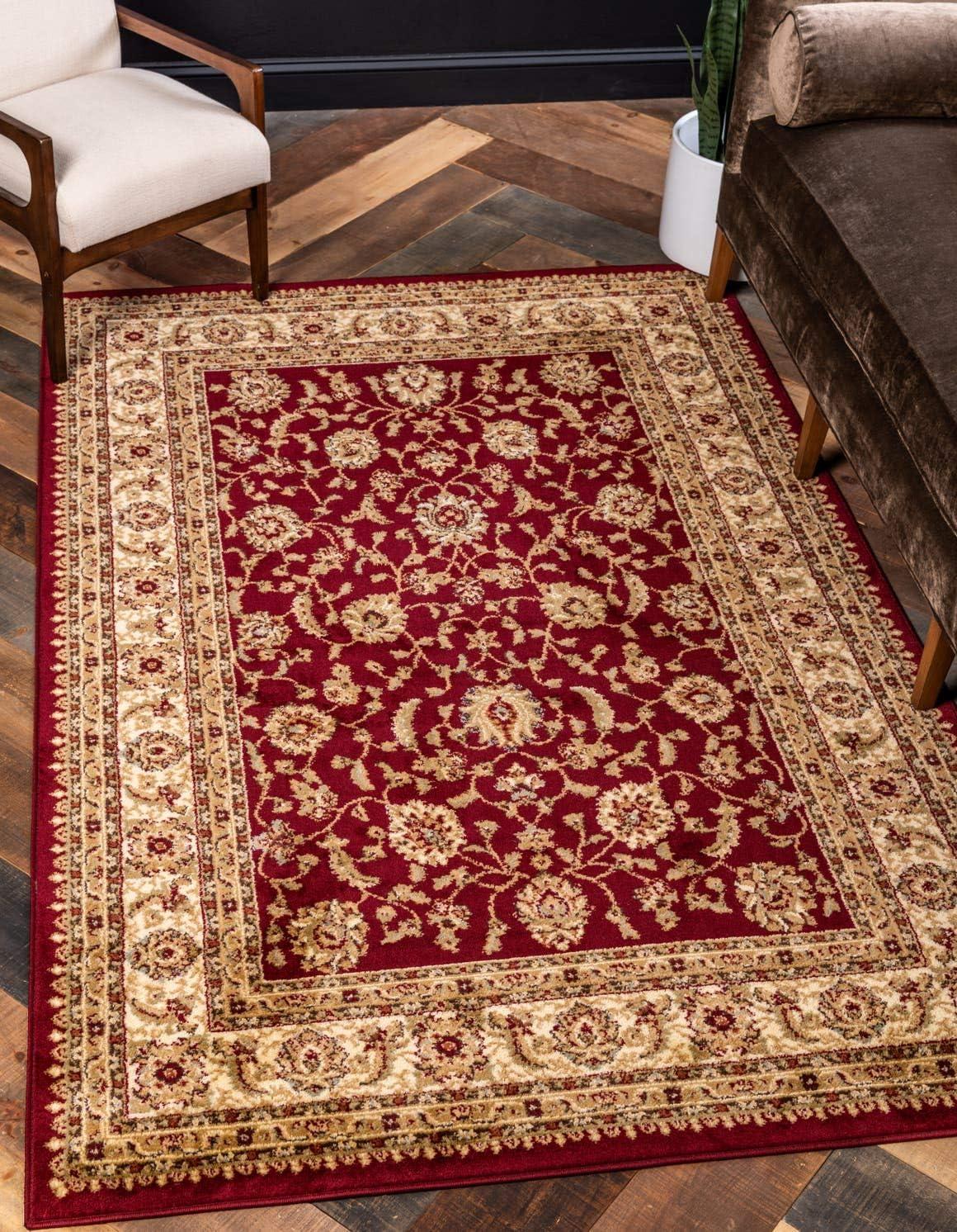 Elegant Voyage Floral Red Synthetic Area Rug, 2' 2" x 3' 1"