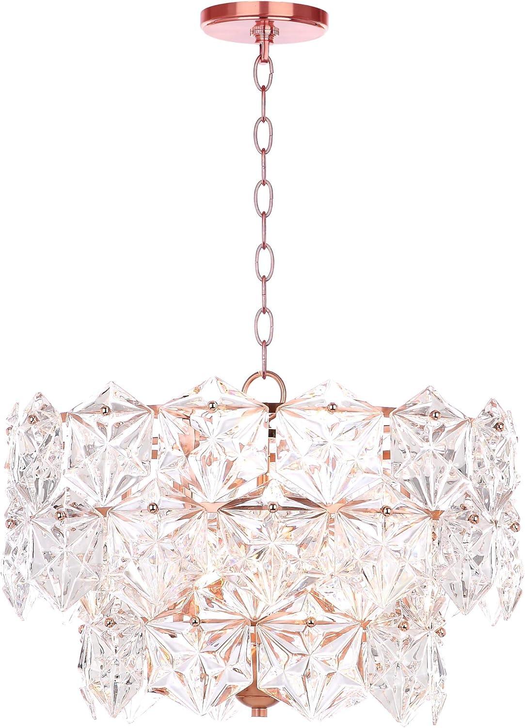 Sia 4 Light 19" Pendant - PND4001 - Clear/Copper - Safavieh