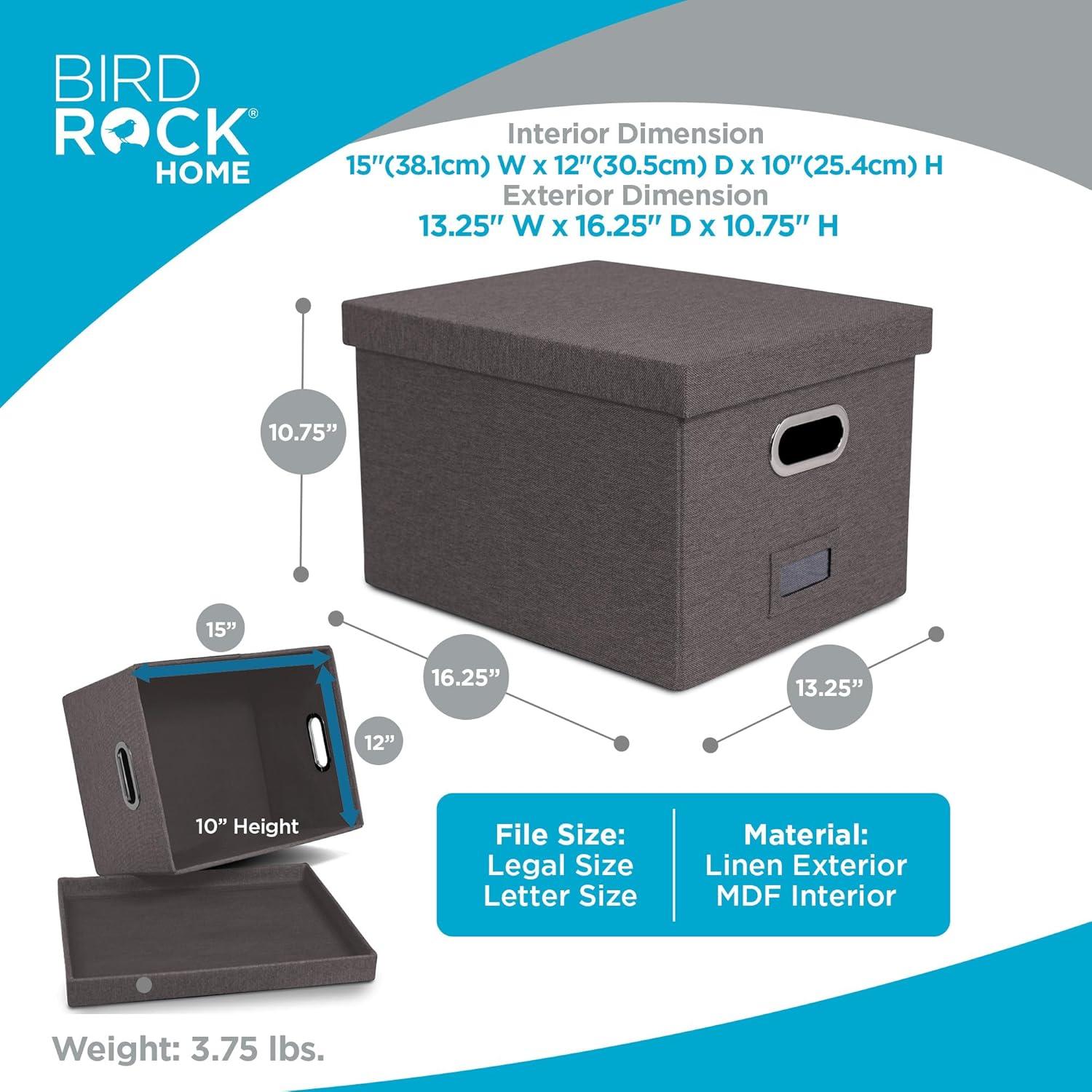 BirdRock Home Internet's Best Collapsible File Storage Fabric Box