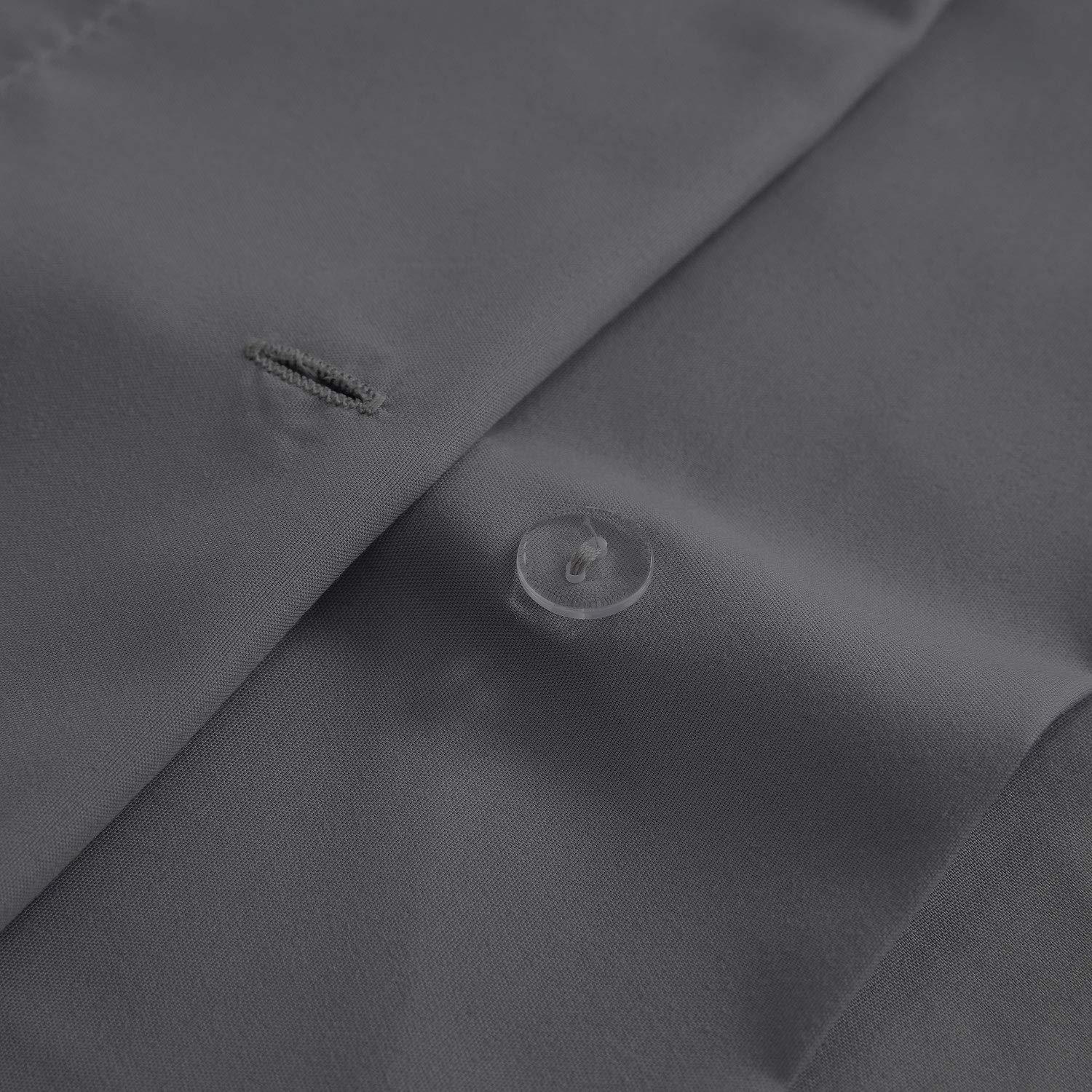 Mellanni Microfiber Duvet Cover Set, Twin, Gray, 3 Piece