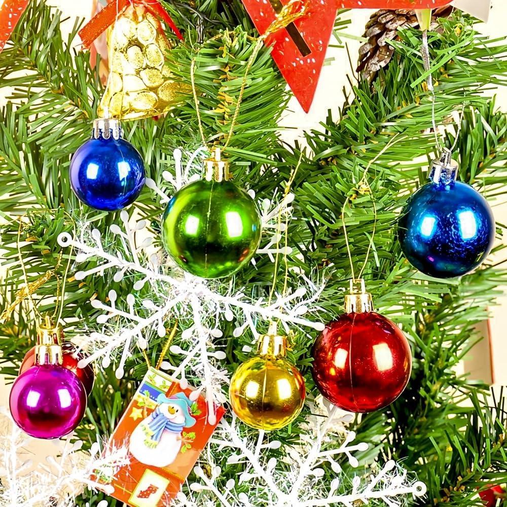 24 Pack Christmas Balls Ornaments Mini Shatterproof Ball for Christmas Tree Decorations 1.2 Inch (Multicolor)