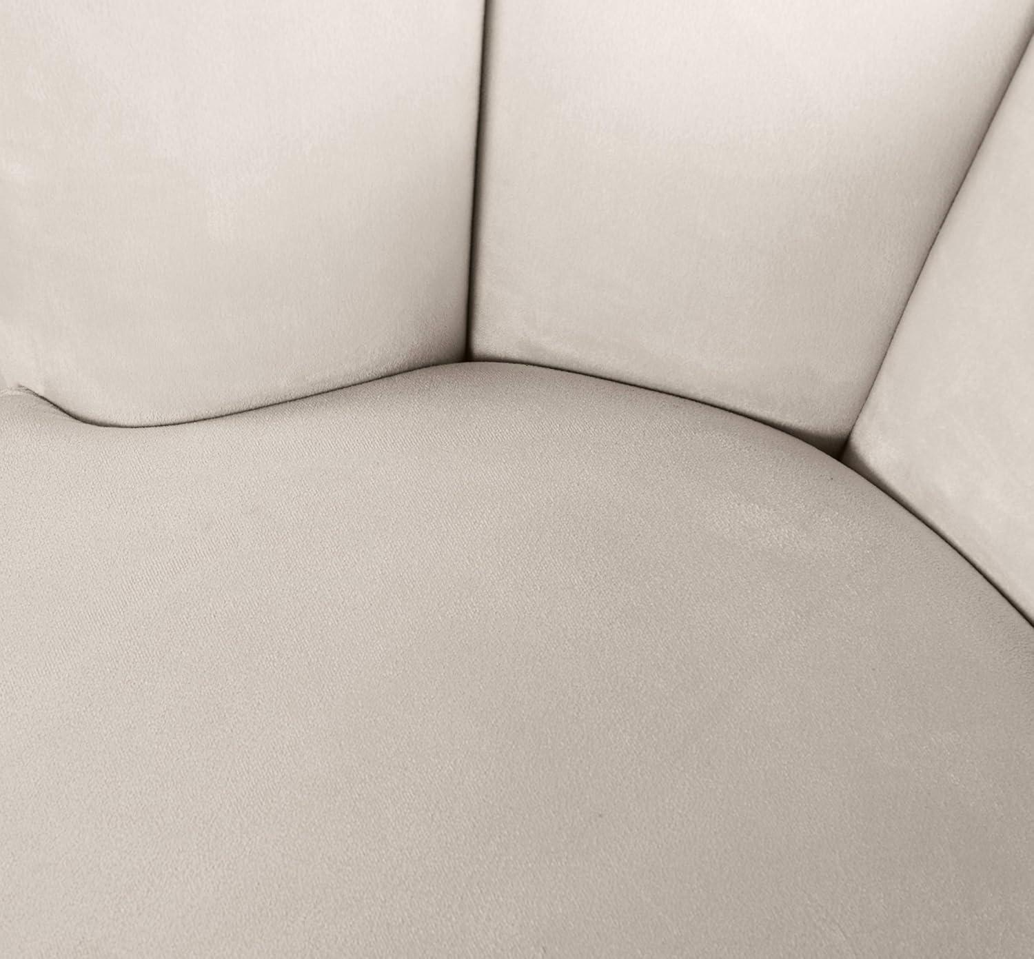 Meridian Furniture Lily Cream Velvet Swivel Accent Chair