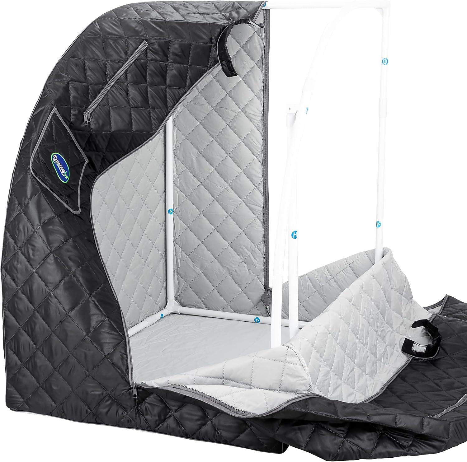 Durasage Portable Steam Sauna Spa - Relaxation at Home - 60 Minute Timer - 800 Watt Steam Generator - Chair Included - Dark Gray