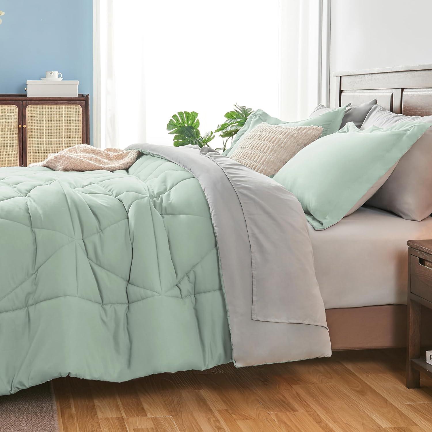 Bed-in-A-Bag Reversible Comforter Set with Bed Sheets