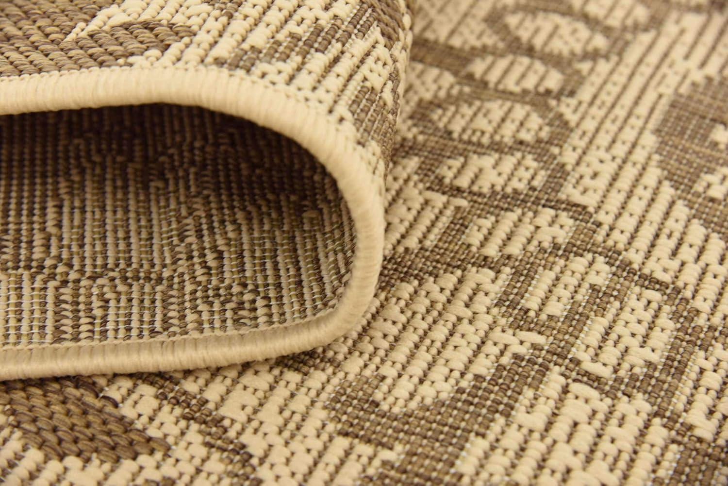 Unique Loom Outdoor Botanical Collection Area Rug - Medallion (5' 3" x 8' Rectangle Brown/Beige)