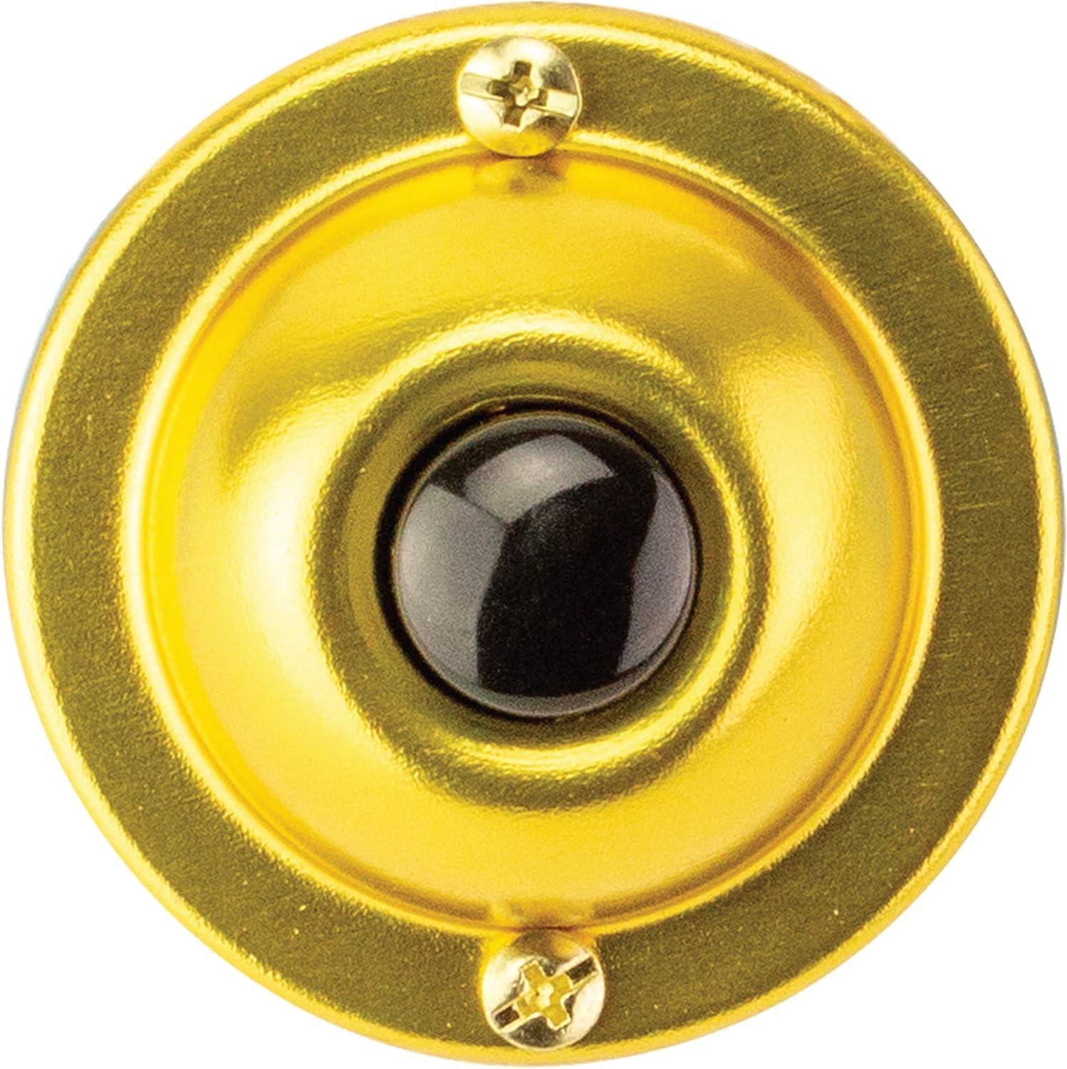 Round Gold and Black Wired Doorbell Button