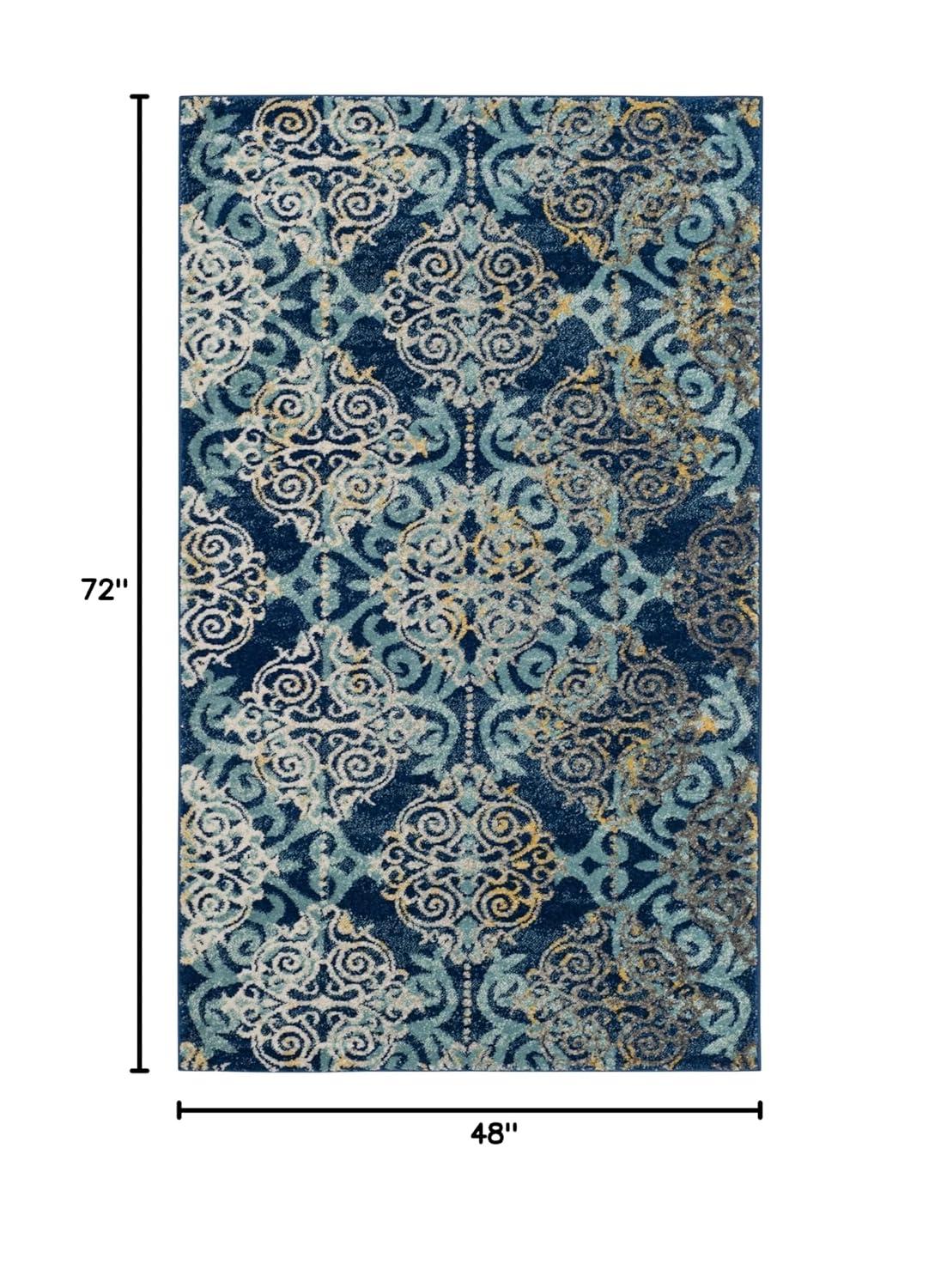 Evoke EVK230 Power Loomed Indoor Area Rug - Royal/Light Blue - 4'x6' - Safavieh