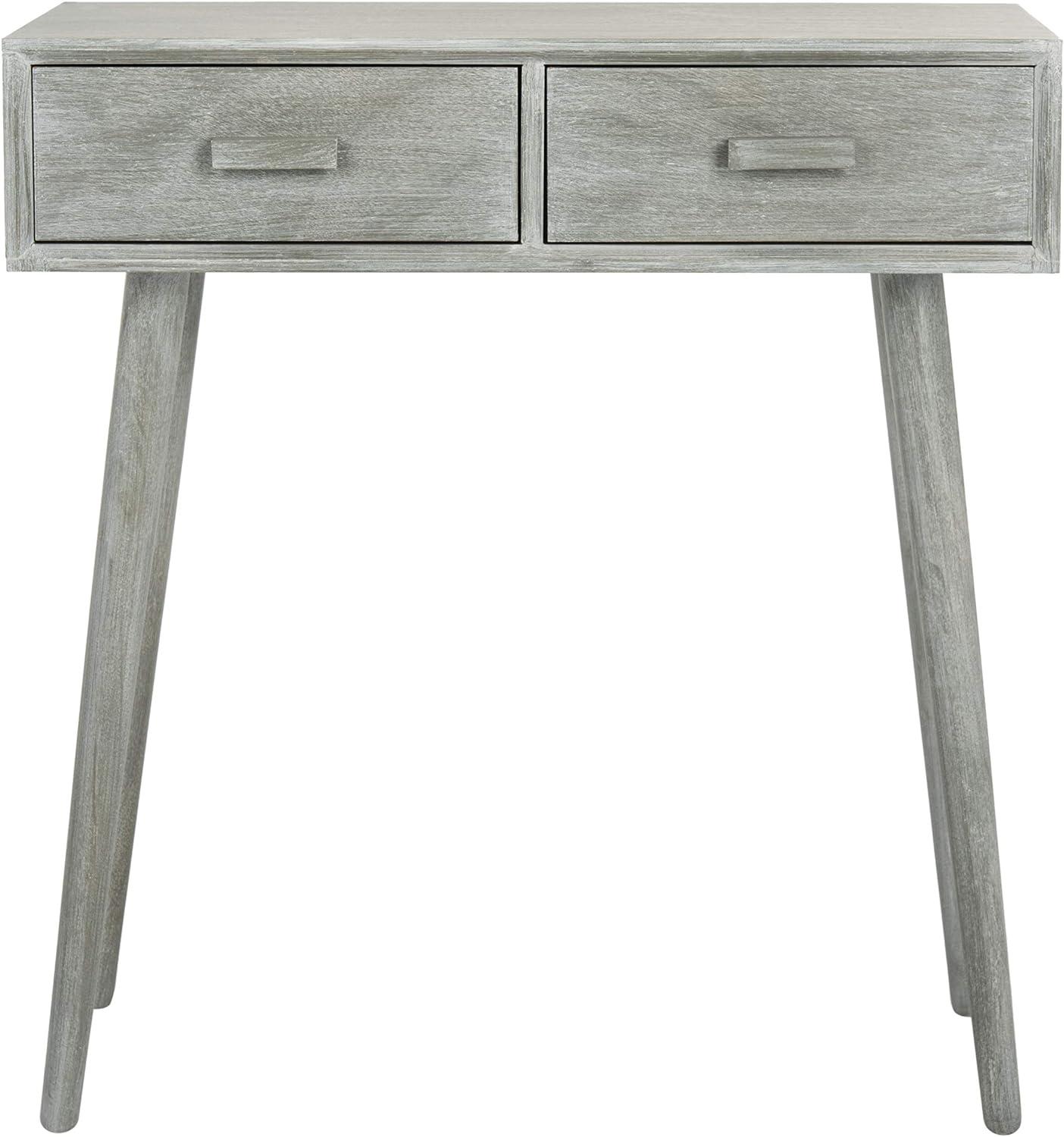 Transitional Slate Grey Rectangular 2-Drawer Console Table