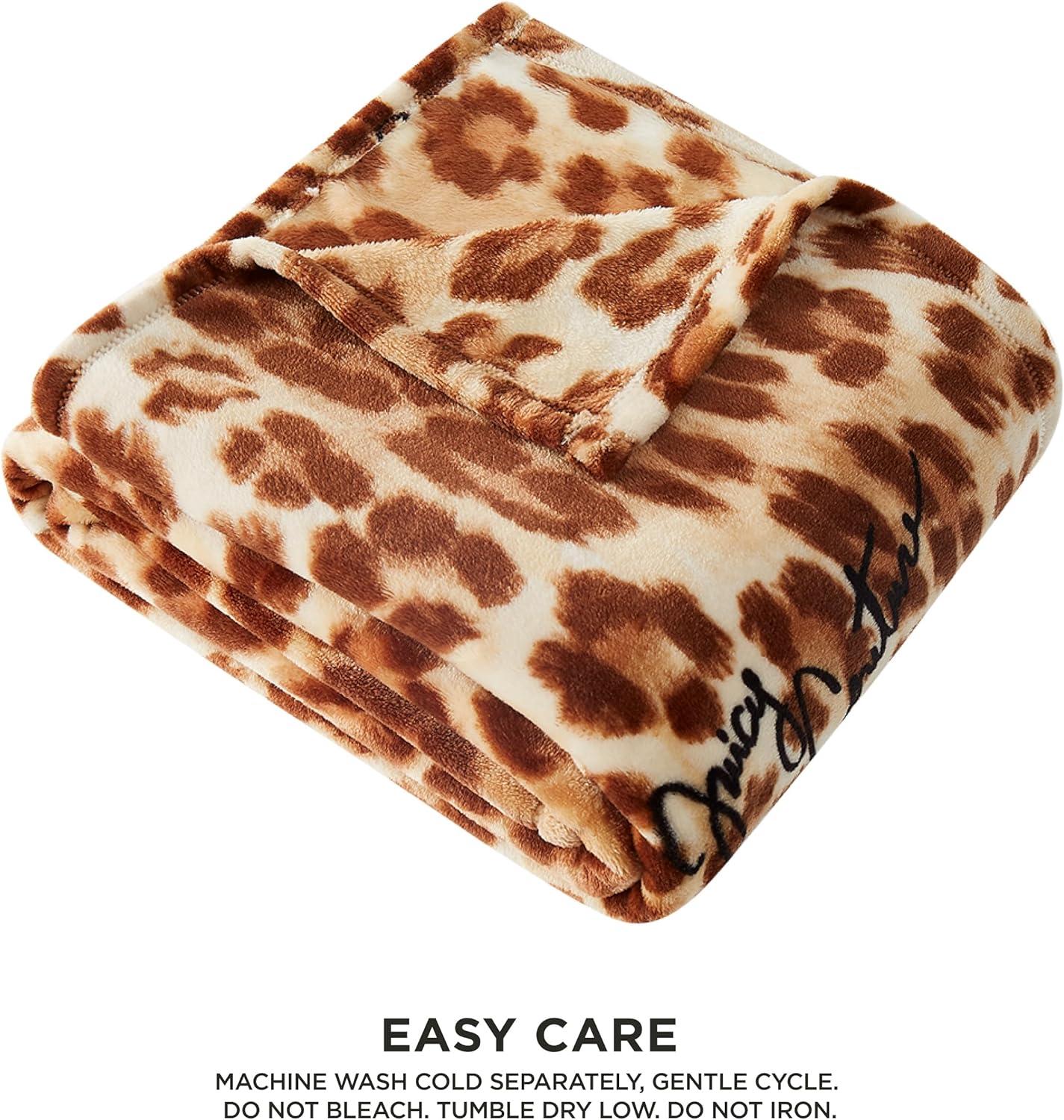 Regent Leopard Brown Plush 50" x 70" Throw Blanket