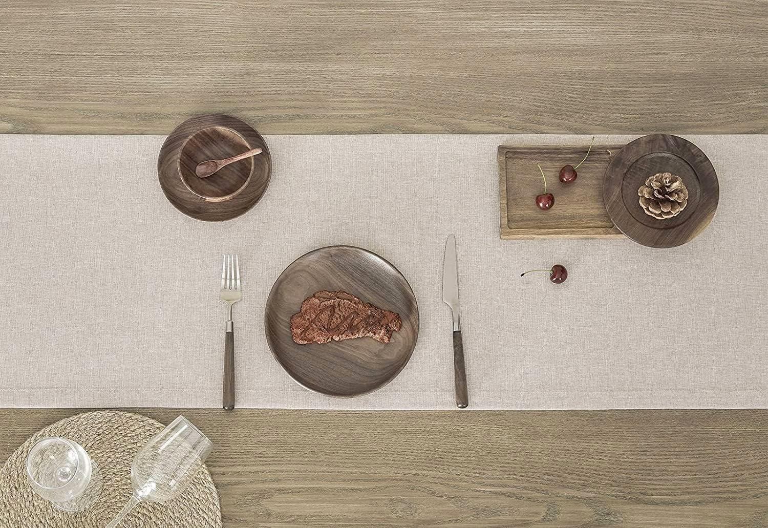 Design Imports Stone Brown Solid Chambray Table Runner 14X72