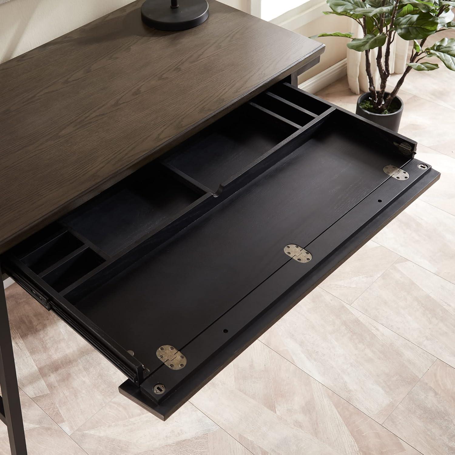 Leick Home Empiria Laptop Desk in Gray and Matte Black