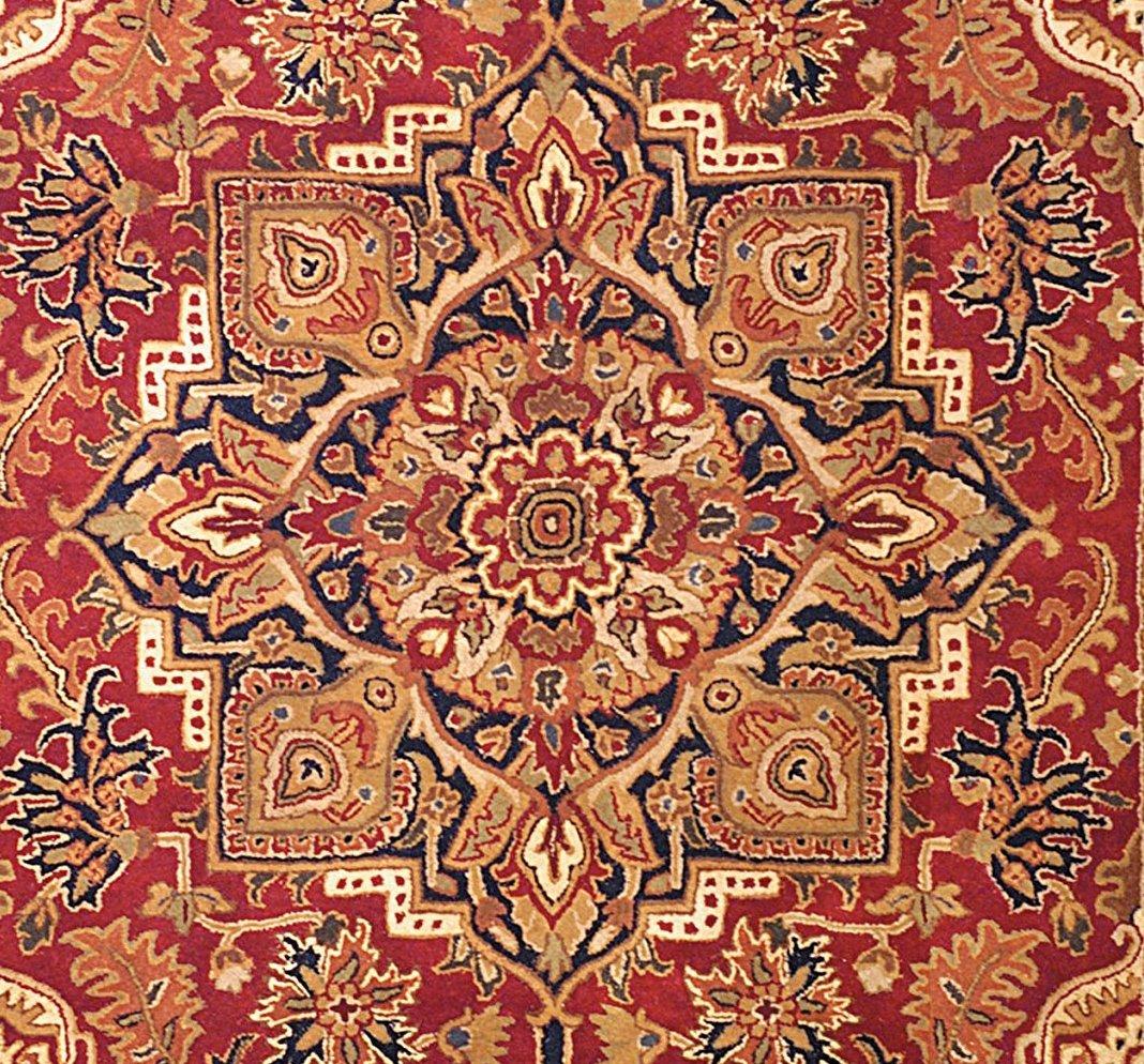 SAFAVIEH Classic Roderick Traditional Wool Area Rug, Red/Navy, 6' x 9'