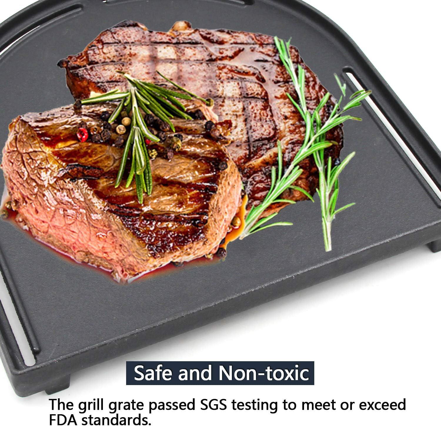 Cast Iron Half Grill Cooking Griddle for Coleman RoadTrip Swaptop Grills LX LXE LXX, Non-Stick Flat Cooking Pan BBQ Accessories, 1 Pack