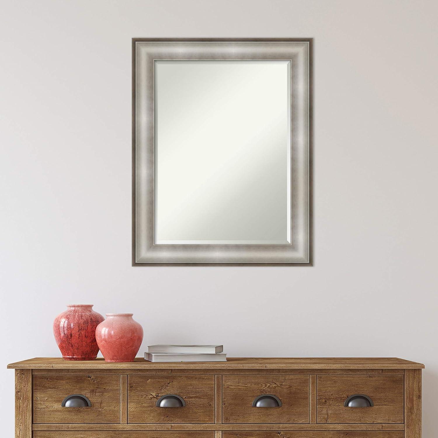 Silver Rectangular Bathroom Vanity Wall Mirror