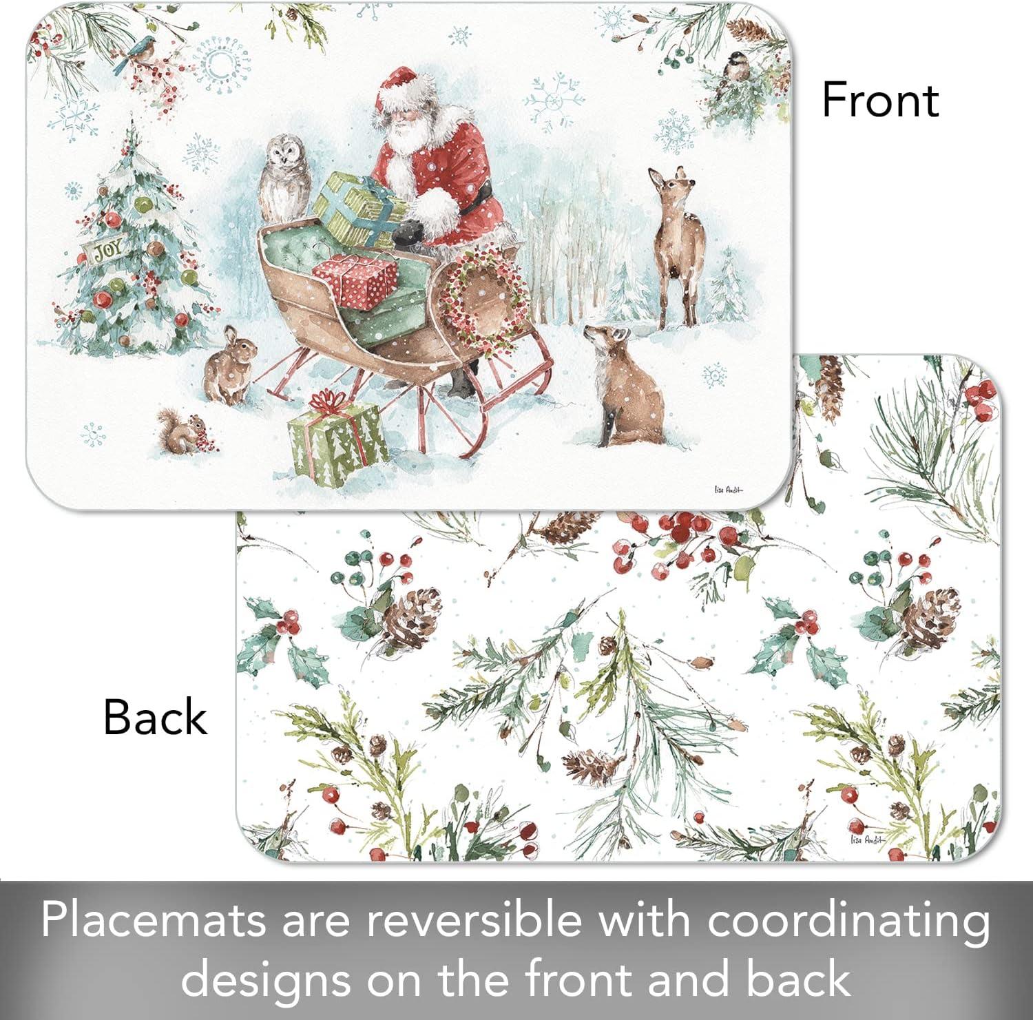 Reversible Rectangular Plastic Placemats Set of 4