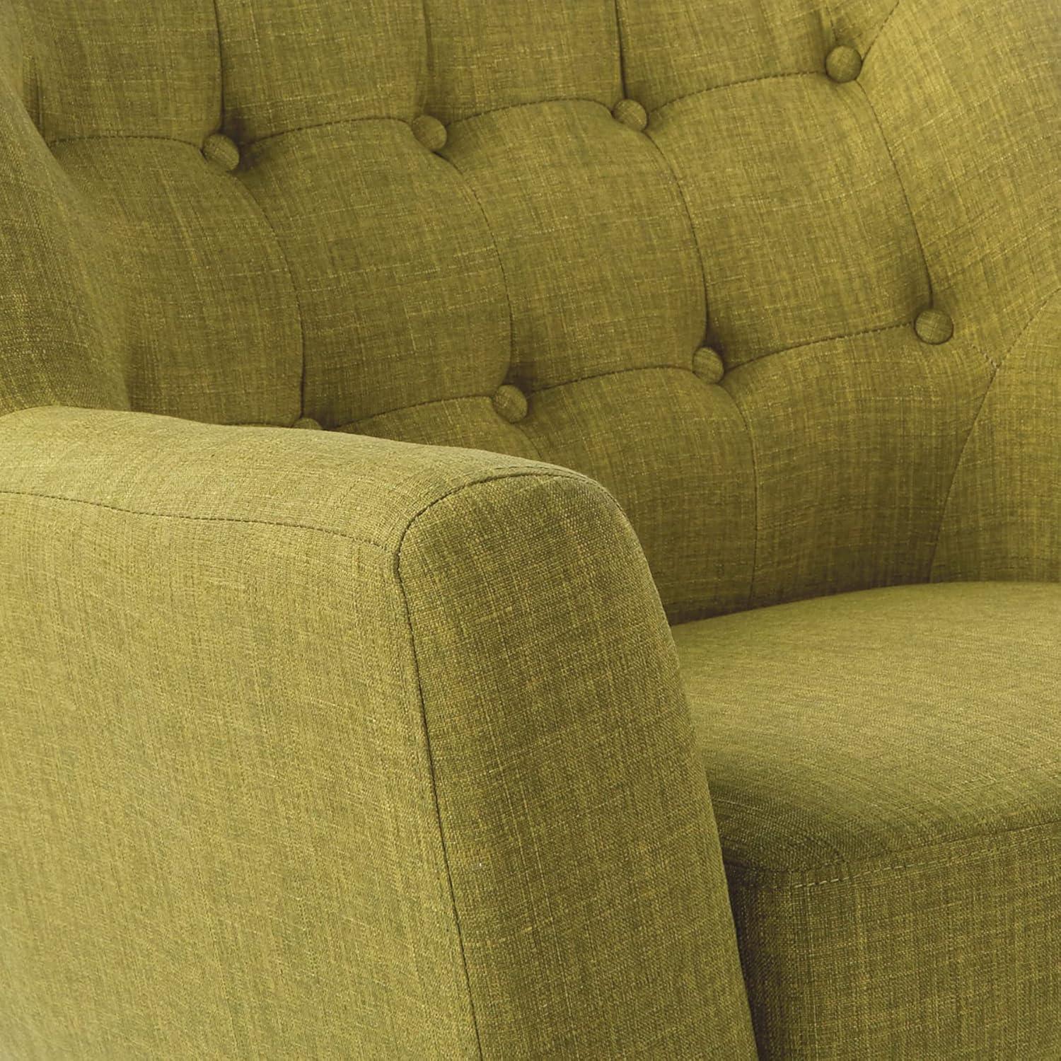 Mill Lane Chair with Coffee Legs Green - OSP Home Furnishings: Upholstered Polyester, Mid-Century Modern