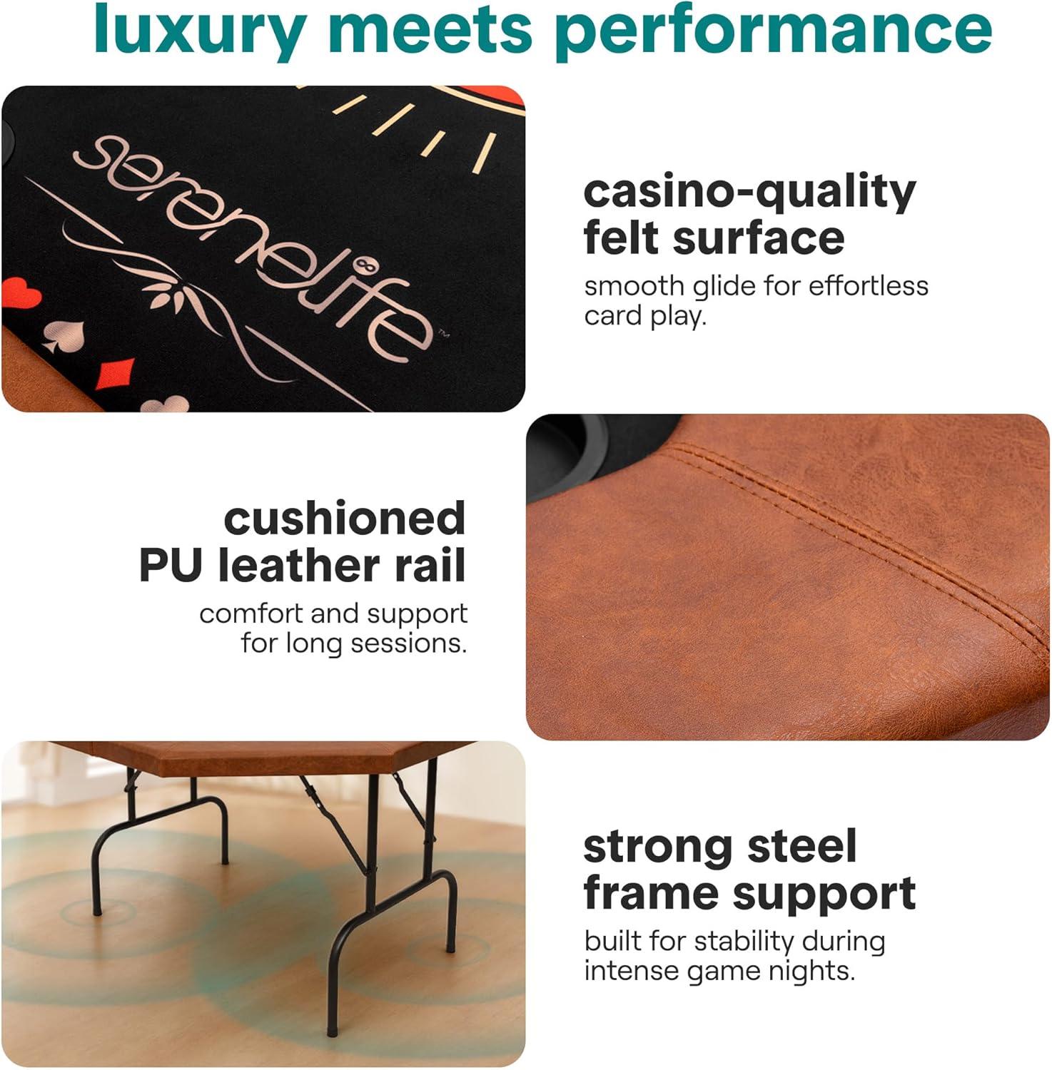 SereneLife Serenelife 49.21'' 8 - Player Poker Table