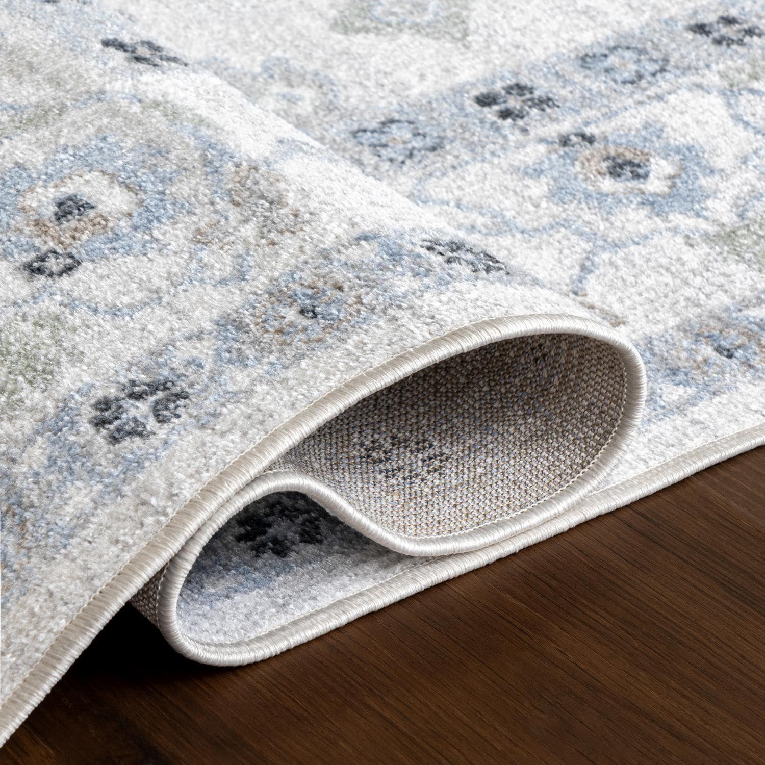 Nuloom Bridie Medallion Machine Washable Indoor Area Rug, 4' x 6', Blue