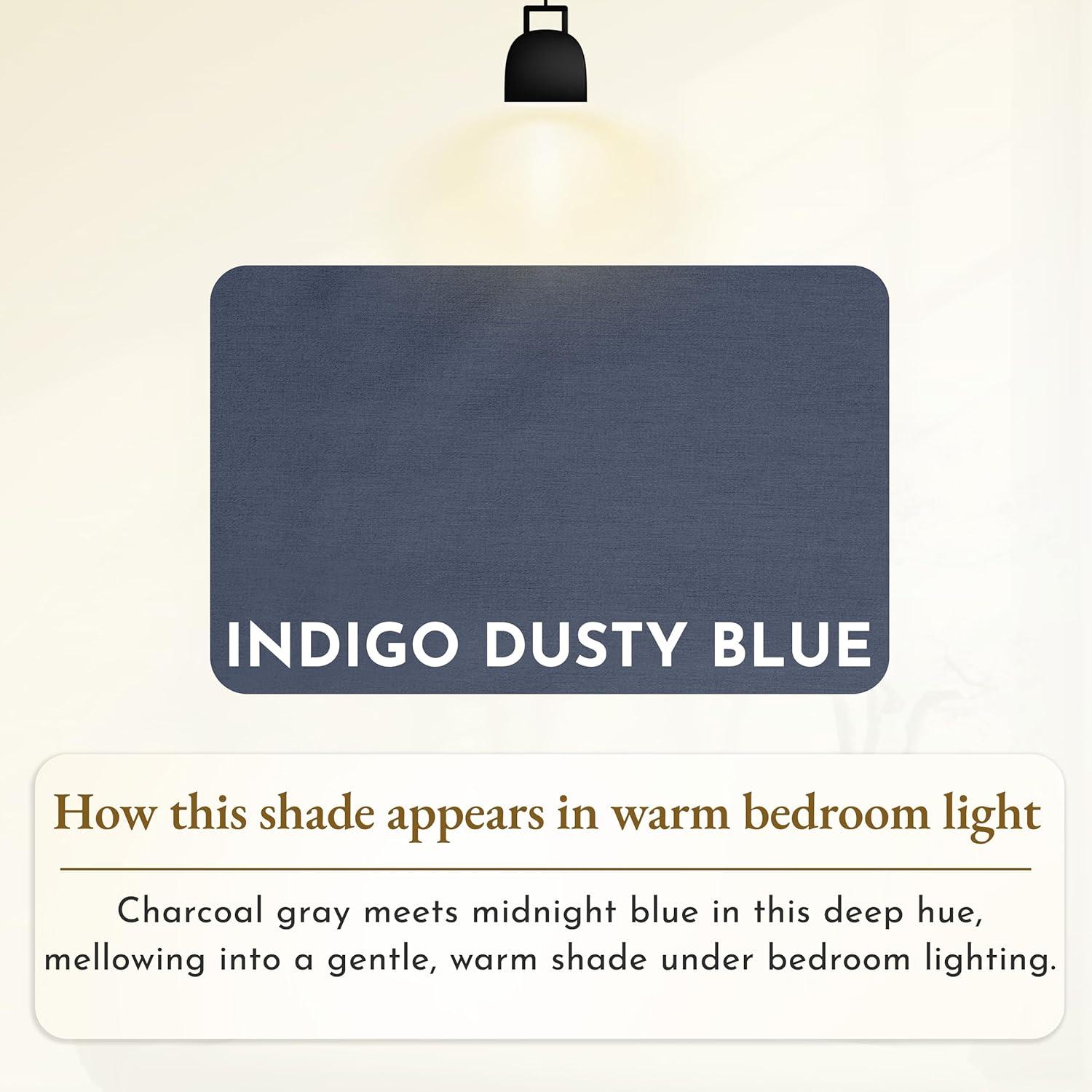 400 Thread Count 100% Cotton Fitted Sheet - California Design Den - Indigo Dusty Blue, Twin