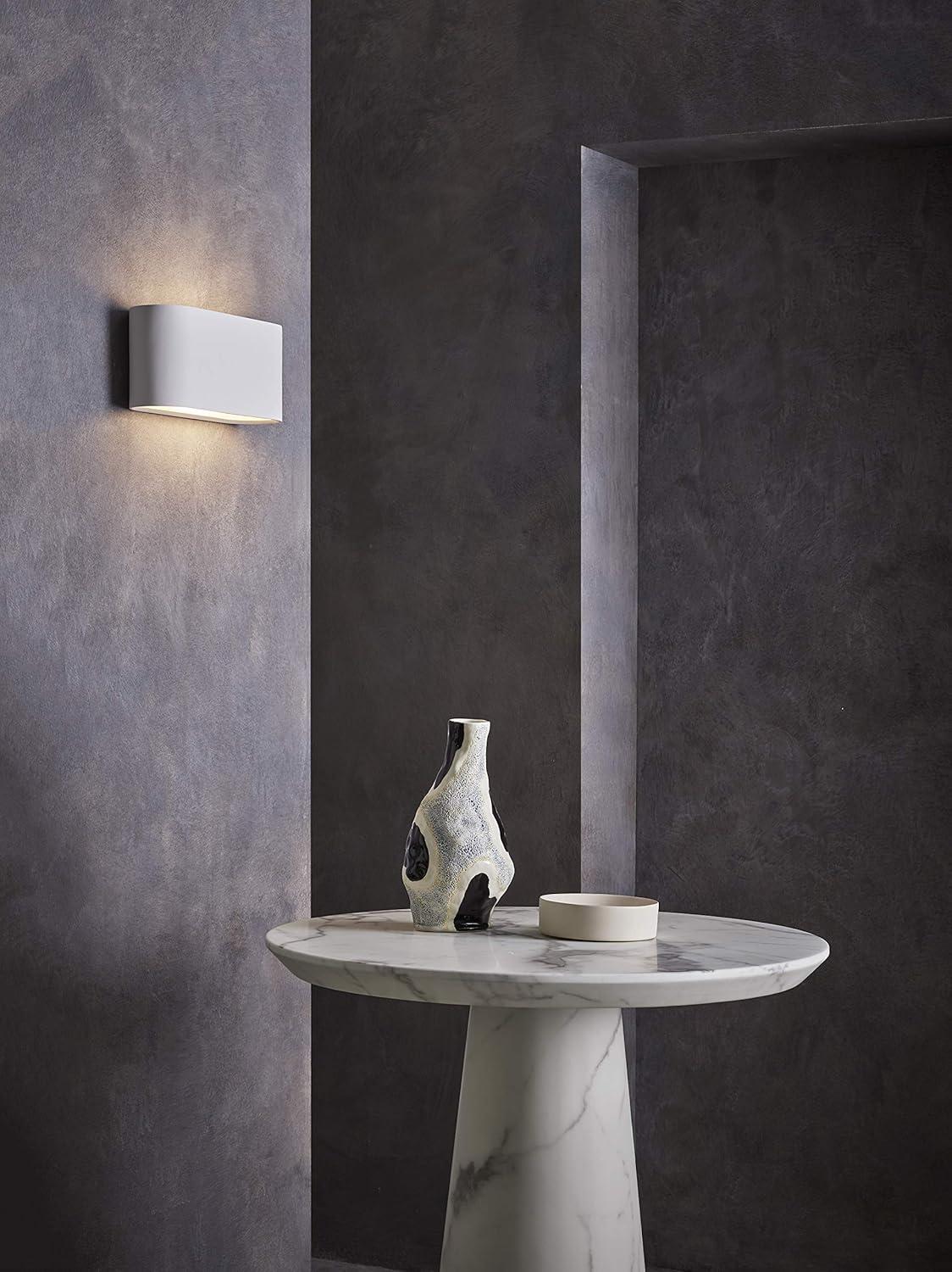 White Plaster Dimmable LED Wall Sconce