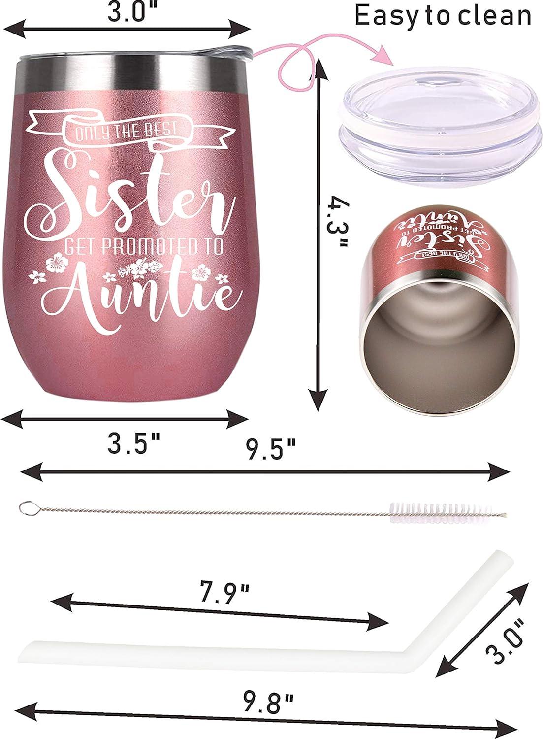 EBE EmmasbyEmma New Auntie Announcement Tumbler - Pink