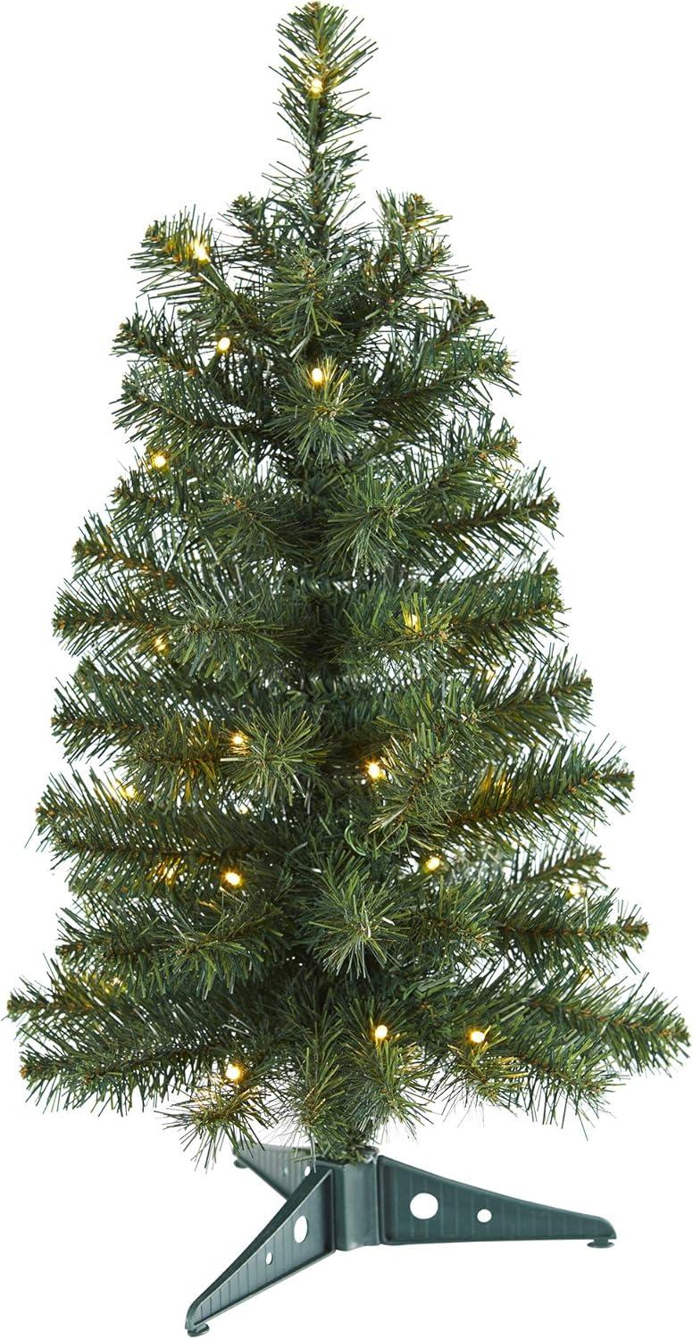 Nearly Natural 2’ Green Prelit Artificial Christmas Tree