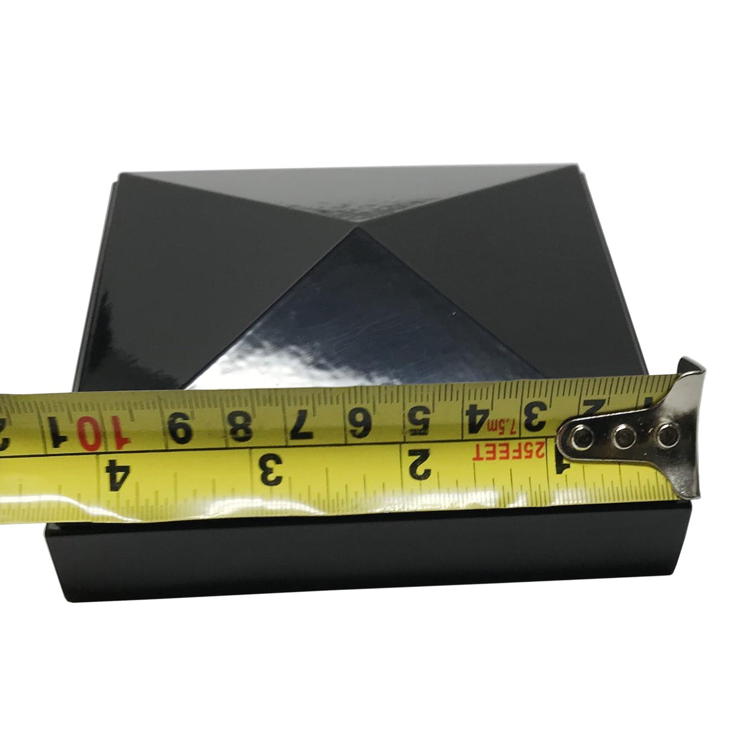 Tapa de Poste Piramidal de Aluminio de 4" x 4" para Postes de Metal - Ajuste a Presión - Negro