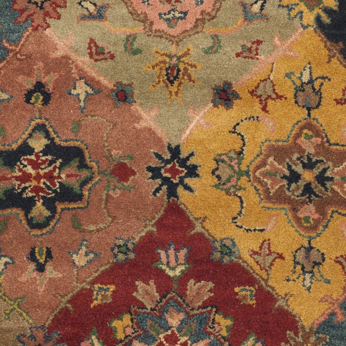 SAFAVIEH Heritage Trudi Traditional Wool Area Rug, Red/Multi, 4'6" x 6'6" Oval