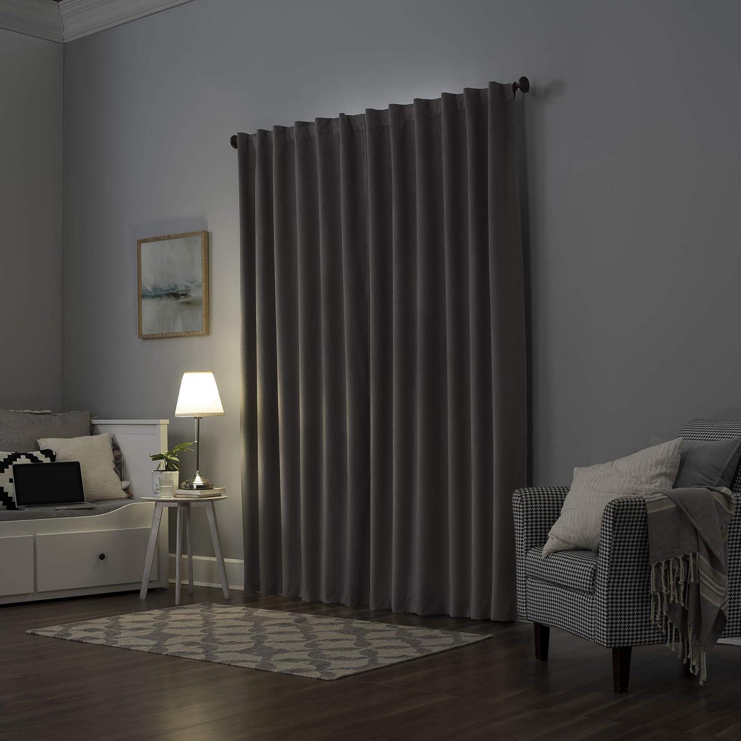 Sun Zero Velvet Noise Reducing Thermal Extreme 100% Blackout Back Tab Curtain Panel